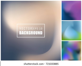 Abstract Creative concept vector multicolored blurred background set. For Web and Mobile Applications, art illustration template design, business infographic and social media, modern decoration.