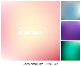 Abstract Creative concept vector multicolored blurred background set. For Web and Mobile Applications, art illustration template design, business infographic and social media, modern decoration.