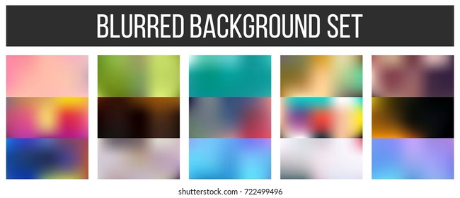 Abstract Creative concept vector multicolored blurred background set. For Web and Mobile Applications, art illustration template design, business infographic and social media, modern decoration.
