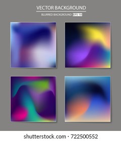 Abstract Creative concept vector multicolored blurred background set. For Web and Mobile Applications, art illustration template design, business infographic and social media, modern decoration.