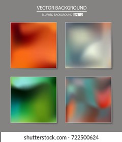 Abstract Creative concept vector multicolored blurred background set. For Web and Mobile Applications, art illustration template design, business infographic and social media, modern decoration.