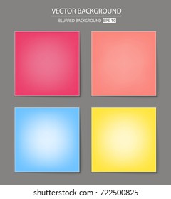 Abstract Creative concept vector multicolored blurred background set. For Web and Mobile Applications, art illustration template design, business infographic and social media, modern decoration.