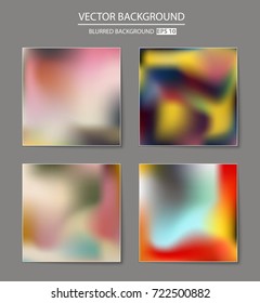 Abstract Creative concept vector multicolored blurred background set. For Web and Mobile Applications, art illustration template design, business infographic and social media, modern decoration.