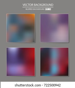 Abstract Creative concept vector multicolored blurred background set. For Web and Mobile Applications, art illustration template design, business infographic and social media, modern decoration.