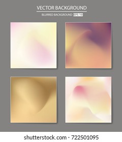 Abstract Creative concept vector multicolored blurred background set. For Web and Mobile Applications, art illustration template design, business infographic and social media, modern decoration.