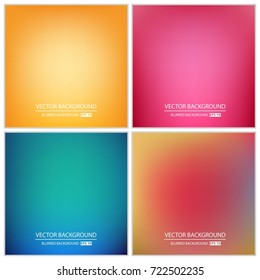 Abstract Creative concept vector multicolored blurred background set. For Web and Mobile Applications, art illustration template design, business infographic and social media, modern decoration.