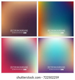 Abstract Creative concept vector multicolored blurred background set. For Web and Mobile Applications, art illustration template design, business infographic and social media, modern decoration.
