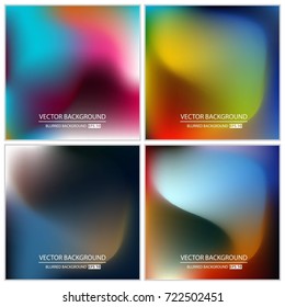 Abstract Creative concept vector multicolored blurred background set. For Web and Mobile Applications, art illustration template design, business infographic and social media, modern decoration.