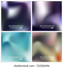Abstract Creative concept vector multicolored blurred background set. For Web and Mobile Applications, art illustration template design, business infographic and social media, modern decoration.