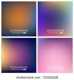 Abstract Creative concept vector multicolored blurred background set. For Web and Mobile Applications, art illustration template design, business infographic and social media, modern decoration.