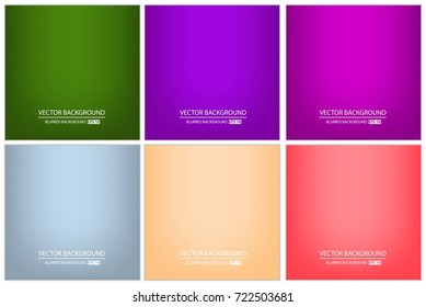Abstract Creative concept vector multicolored blurred background set. For Web and Mobile Applications, art illustration template design, business infographic and social media, modern decoration.