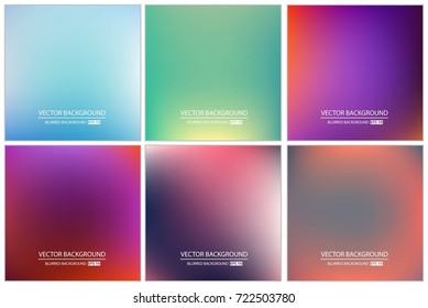 Abstract Creative concept vector multicolored blurred background set. For Web and Mobile Applications, art illustration template design, business infographic and social media, modern decoration.