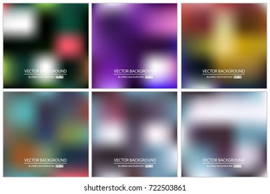 Abstract Creative concept vector multicolored blurred background set. For Web and Mobile Applications, art illustration template design, business infographic and social media, modern decoration.