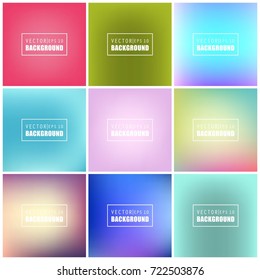 Abstract Creative concept vector multicolored blurred background set. For Web and Mobile Applications, art illustration template design, business infographic and social media, modern decoration.