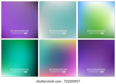 Abstract Creative concept vector multicolored blurred background set. For Web and Mobile Applications, art illustration template design, business infographic and social media, modern decoration.