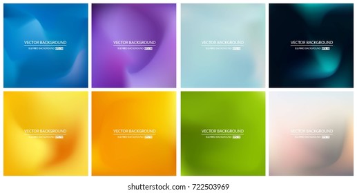 Abstract Creative concept vector multicolored blurred background set. For Web and Mobile Applications, art illustration template design, business infographic and social media, modern decoration.