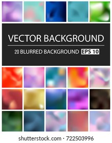 Abstract Creative concept vector multicolored blurred background set. For Web and Mobile Applications, art illustration template design, business infographic and social media, modern decoration.