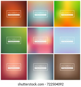 Abstract Creative concept vector multicolored blurred background set. For Web and Mobile Applications, art illustration template design, business infographic and social media, modern decoration.
