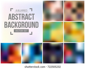 Abstract Creative concept vector multicolored blurred background set. For Web and Mobile Applications, art illustration template design, business infographic and social media, modern decoration.