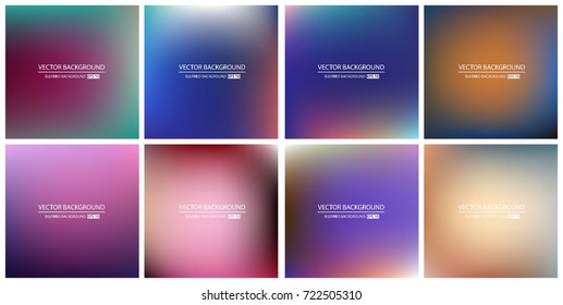 Abstract Creative concept vector multicolored blurred background set. For Web and Mobile Applications, art illustration template design, business infographic and social media, modern decoration.