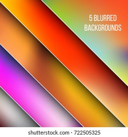 Abstract Creative concept vector multicolored blurred background set. For Web and Mobile Applications, art illustration template design, business infographic and social media, modern decoration.