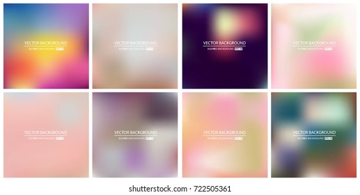 Abstract Creative concept vector multicolored blurred background set. For Web and Mobile Applications, art illustration template design, business infographic and social media, modern decoration.