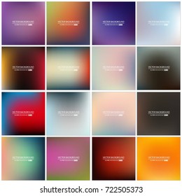 Abstract Creative concept vector multicolored blurred background set. For Web and Mobile Applications, art illustration template design, business infographic and social media, modern decoration.