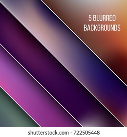 Abstract Creative concept vector multicolored blurred background set. For Web and Mobile Applications, art illustration template design, business infographic and social media, modern decoration.