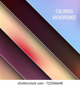 Abstract Creative concept vector multicolored blurred background set. For Web and Mobile Applications, art illustration template design, business infographic and social media, modern decoration.