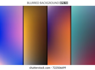 Abstract Creative concept vector multicolored blurred background set. For Web and Mobile Applications, art illustration template design, business infographic and social media, modern decoration.