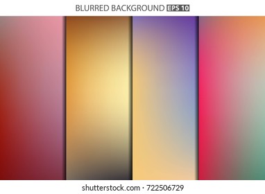 Abstract Creative concept vector multicolored blurred background set. For Web and Mobile Applications, art illustration template design, business infographic and social media, modern decoration.