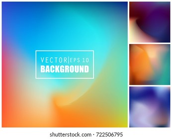 Abstract Creative concept vector multicolored blurred background set. For Web and Mobile Applications, art illustration template design, business infographic and social media, modern decoration.