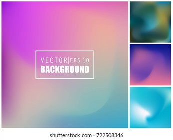 Abstract Creative concept vector multicolored blurred background set. For Web and Mobile Applications, art illustration template design, business infographic and social media, modern decoration.