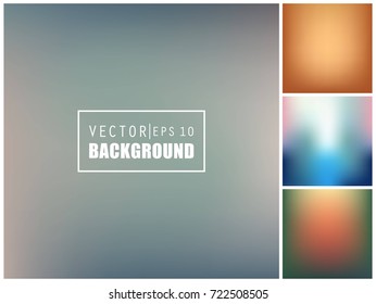 Abstract Creative concept vector multicolored blurred background set. For Web and Mobile Applications, art illustration template design, business infographic and social media, modern decoration.