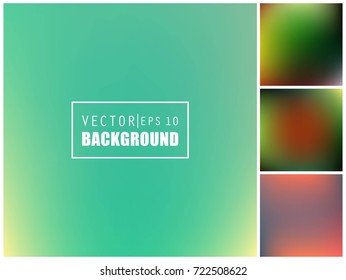 Abstract Creative concept vector multicolored blurred background set. For Web and Mobile Applications, art illustration template design, business infographic and social media, modern decoration.