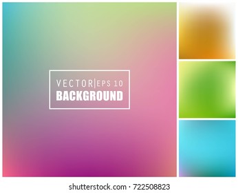 Abstract Creative concept vector multicolored blurred background set. For Web and Mobile Applications, art illustration template design, business infographic and social media, modern decoration.