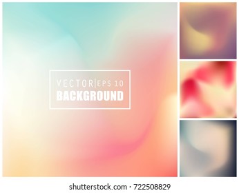 Abstract Creative concept vector multicolored blurred background set. For Web and Mobile Applications, art illustration template design, business infographic and social media, modern decoration.