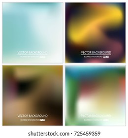 Abstract Creative concept vector multicolored blurred background set. For Web and Mobile Applications, art illustration template design, business infographic and social media, modern decoration.