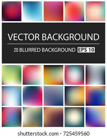 Abstract Creative concept vector multicolored blurred background set. For Web and Mobile Applications, art illustration template design, business infographic and social media, modern decoration.