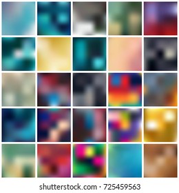 Abstract Creative concept vector multicolored blurred background set. For Web and Mobile Applications, art illustration template design, business infographic and social media, modern decoration.