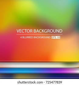 Abstract Creative concept vector multicolored blurred background set. For Web and Mobile Applications, art illustration template design, business infographic and social media, modern decoration.
