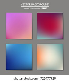Abstract Creative concept vector multicolored blurred background set. For Web and Mobile Applications, art illustration template design, business infographic and social media, modern decoration.