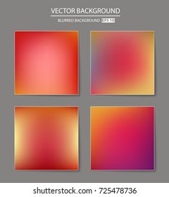 Abstract Creative concept vector multicolored blurred background set. For Web and Mobile Applications, art illustration template design, business infographic and social media, modern decoration.