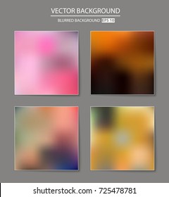 Abstract Creative concept vector multicolored blurred background set. For Web and Mobile Applications, art illustration template design, business infographic and social media, modern decoration.