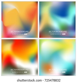 Abstract Creative concept vector multicolored blurred background set. For Web and Mobile Applications, art illustration template design, business infographic and social media, modern decoration.