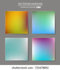 Abstract Creative concept vector multicolored blurred background set. For Web and Mobile Applications, art illustration template design, business infographic and social media, modern decoration.