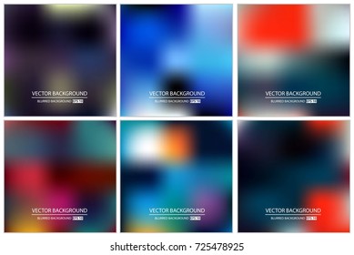 Abstract Creative concept vector multicolored blurred background set. For Web and Mobile Applications, art illustration template design, business infographic and social media, modern decoration.
