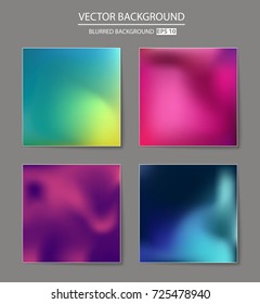 Abstract Creative concept vector multicolored blurred background set. For Web and Mobile Applications, art illustration template design, business infographic and social media, modern decoration.