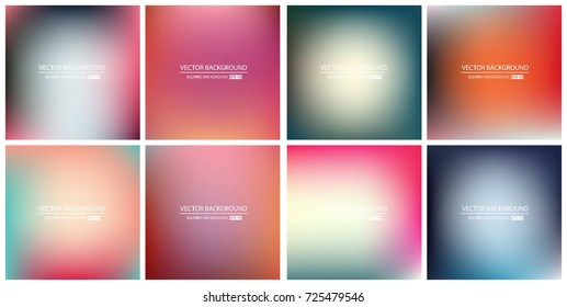 Abstract Creative concept vector multicolored blurred background set. For Web and Mobile Applications, art illustration template design, business infographic and social media, modern decoration.