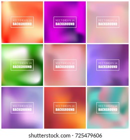 Abstract Creative concept vector multicolored blurred background set. For Web and Mobile Applications, art illustration template design, business infographic and social media, modern decoration.